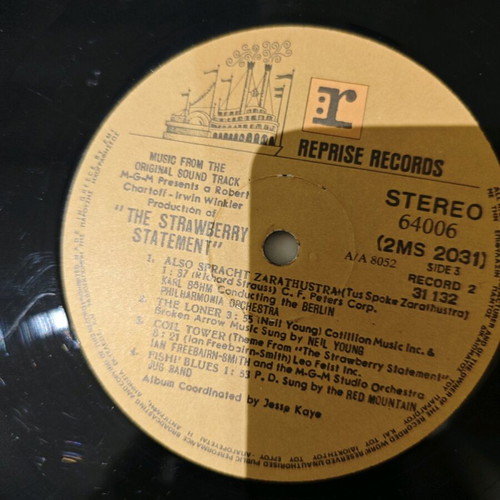 The Strawberry Statement double vinyl record used