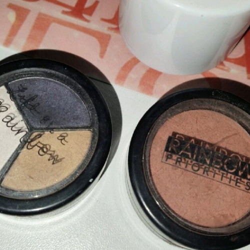 Priorities eyeshadows and blush used