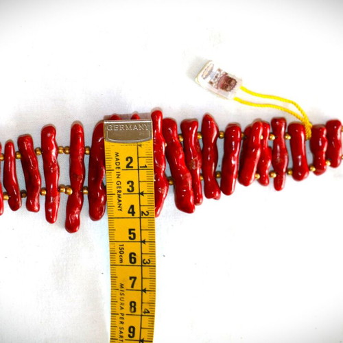 Coral bracelet new with 22K gold-plated clasp by Indico jewels