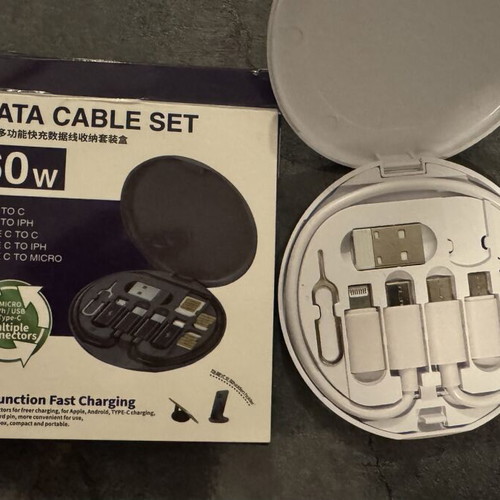 Data cable set new, includes USB-C and Lightning extensions