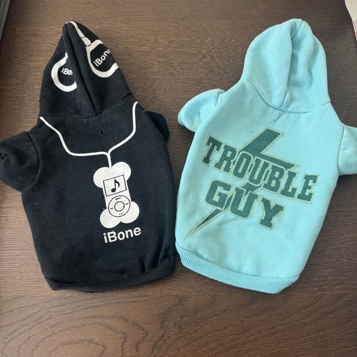 Dog hoodies, pack of 2, for dogs up to 4 kg