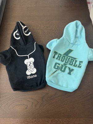 Dog hoodies, pack of 2, for dogs up to 4 kg