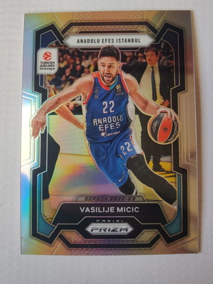 Vasilije Micic Silver Prizm Card 2023-24 Panini-Prizm Euroleague Basketball new