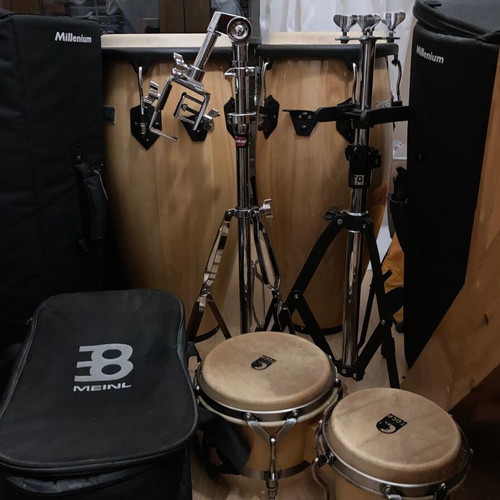 Toca Traditional Series Bongos like new with Meinl case and Gibraltar stand