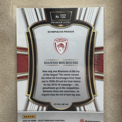 Ioannis Bourousis EuroLeague Prizm and Select bundle new