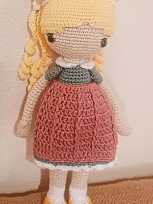 Knitted doll handmade, new