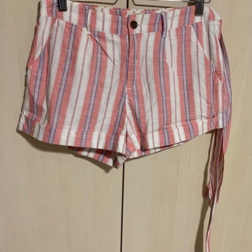 H&M striped cotton shorts new, pink and turquoise