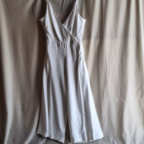 BSB White Medium Summer Jumpsuit Culotte with Cut-out Back
