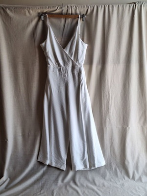 BSB White Medium Summer Jumpsuit Culotte with Cut-out Back