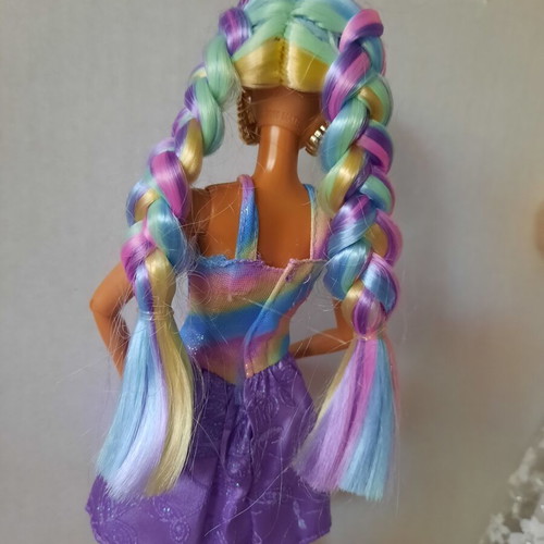 Barbie Extra #5 Rainbow Braids doll used, articulated body