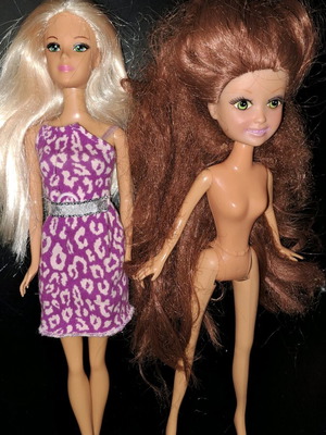 Set of 2 fashion dolls used with long hair