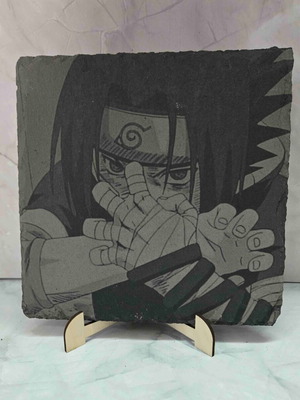 Engraved Sasuke Uchiha volcanic tile new 20x20 cm