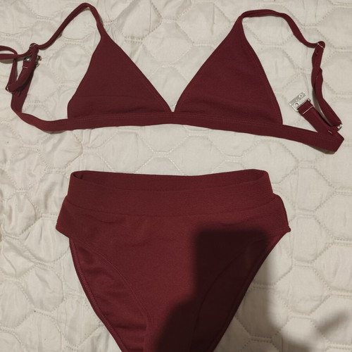 Bikini set XS textured burgundy, like new