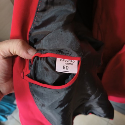 Davvero suit for women used, red blazer size 50 and trousers size 42