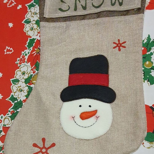 Christmas stocking snowman new 43x25 cm
