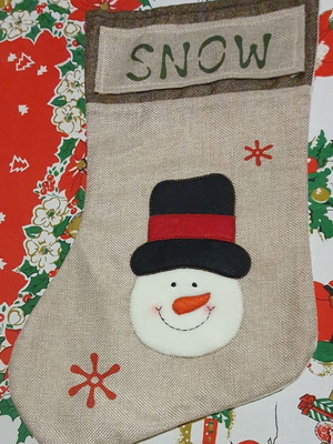 Christmas stocking snowman new 43x25 cm
