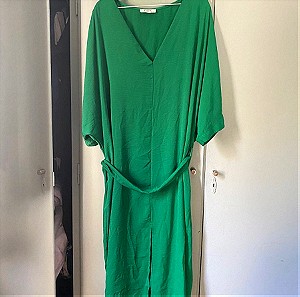 XXLOVE πράσινο φορεμα με ζώνη plus size