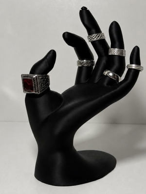 3D Printed Jewelry Hand stand new, black and beige