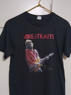 Μπλούζα Dire Straits με στάμπα, μαύρη, μέγεθος S