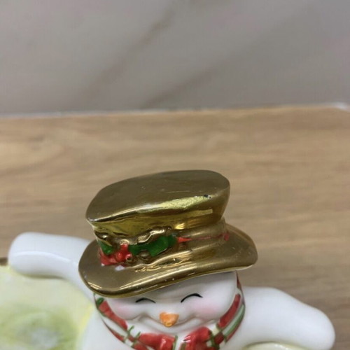 Christmas deep plate like new with snowman