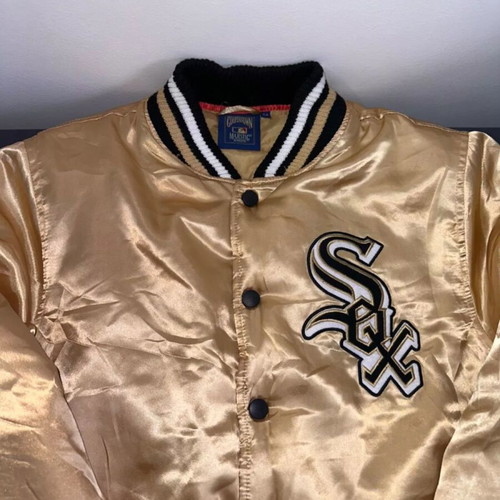 Vintage 90s Baseball Chicago White Sox Majestic Varsity Bomber M used, gold