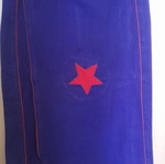 Wrap skirt used, cotton, purple and red, size M