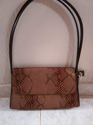 Snakeskin shoulder bag new, brown