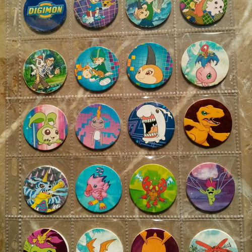Digimon tags used, pack of 76 with 4 cases