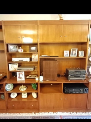 Large handmade solid wood wall unit