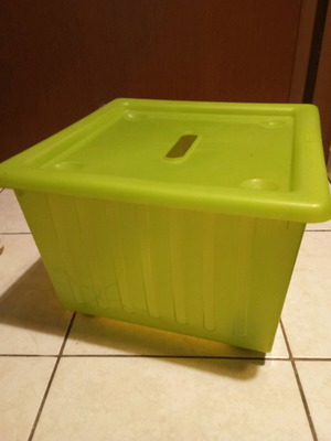 Vessla IKEA storage boxes used with wheels and lid