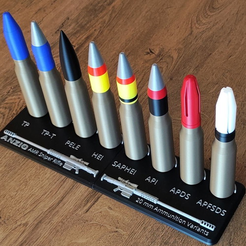 3D Printed 20mm Ammunition Collection Anzio AMR new decorative set