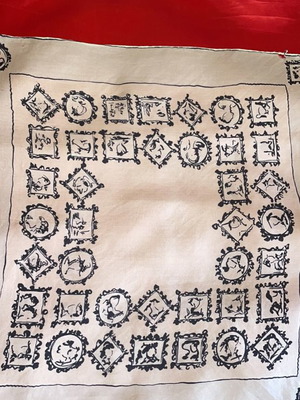 Малък копринен шал за врат употребяван, винтидж, чист копър