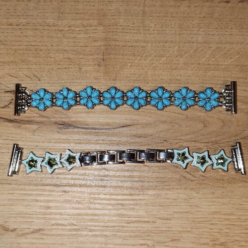 Women's watch straps 22mm new, blue, set of two