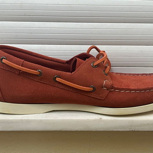 Sebago Docksides orange suede leather shoes size 44 new
