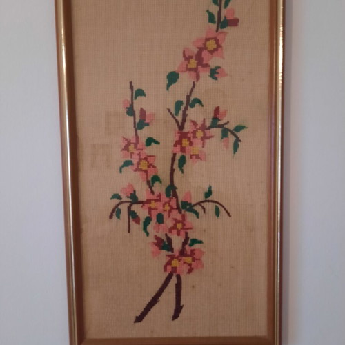 Gobelin embroidered wall clocks like new, set of two