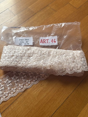 Italian lace, 14.7 meters, beige, brown and black