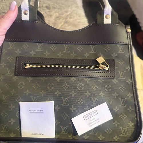 Louis Vuitton Kathleen cloth handbag FL1004 like new green
