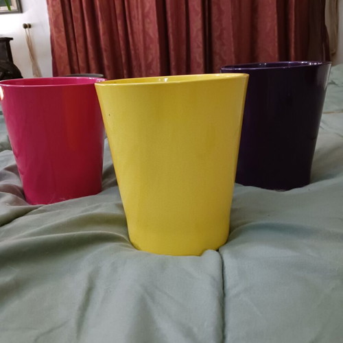 Ceramic flower pots new, set of 3 pieces 18x13 cm