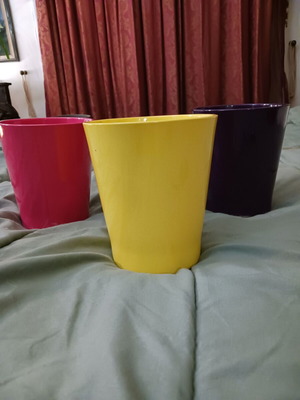 Ceramic flower pots new, set of 3 pieces 18x13 cm
