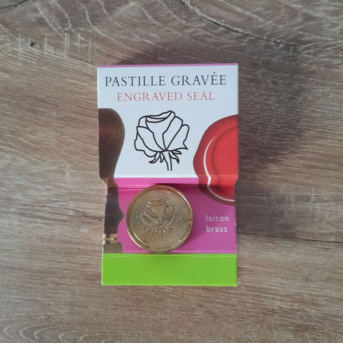 Wax seal stamp rose used, diameter 2.4cm