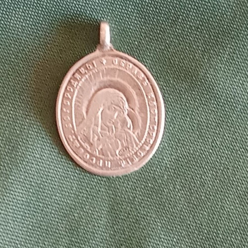 Silver medallion like new, antique with Saint Panteleimon and Virgin Mary