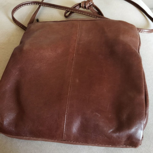 Elephant vintage leather crossbody bag, brown