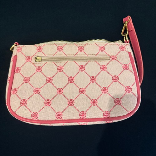 Shoulder bag used pink with gold details