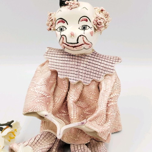 Italian ceramic clown like new, handmade unique art