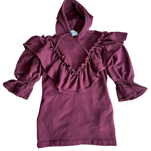 Viktor & Rolf Everywear Ruffle Hooded Dress used, size XS, red