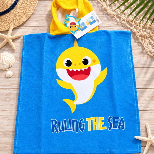 Baby Shark Beach Poncho 100% Cotton New