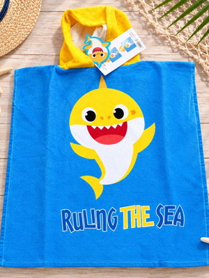 Baby Shark Beach Poncho 100% Cotton New