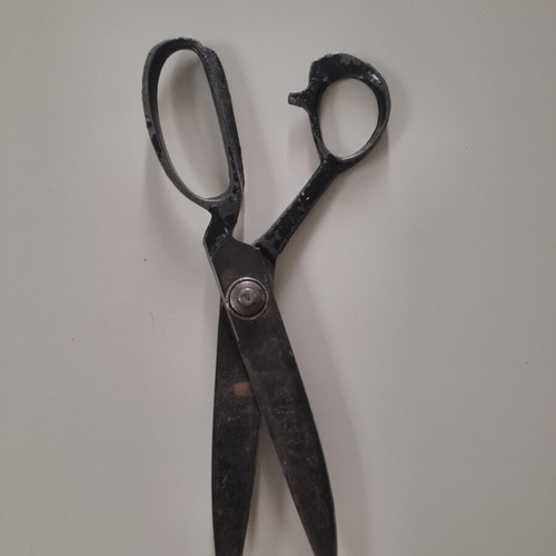 Scissors used, old collectible solid metal