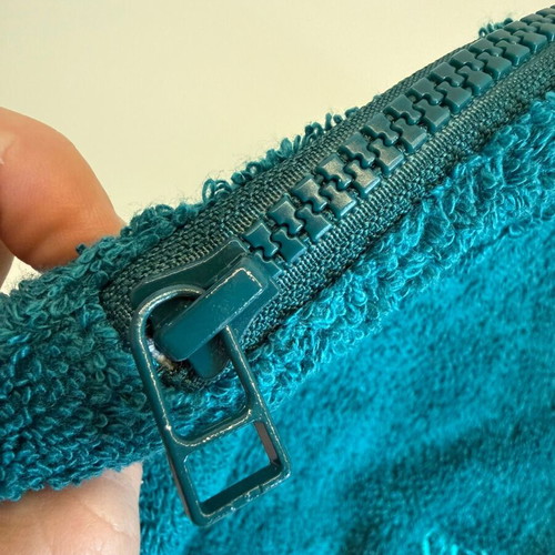 Sun of a Beach Small Luna Pouch like new, teal terry fabric