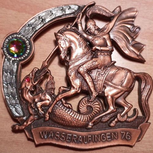Saint George Copper Badge new with stones